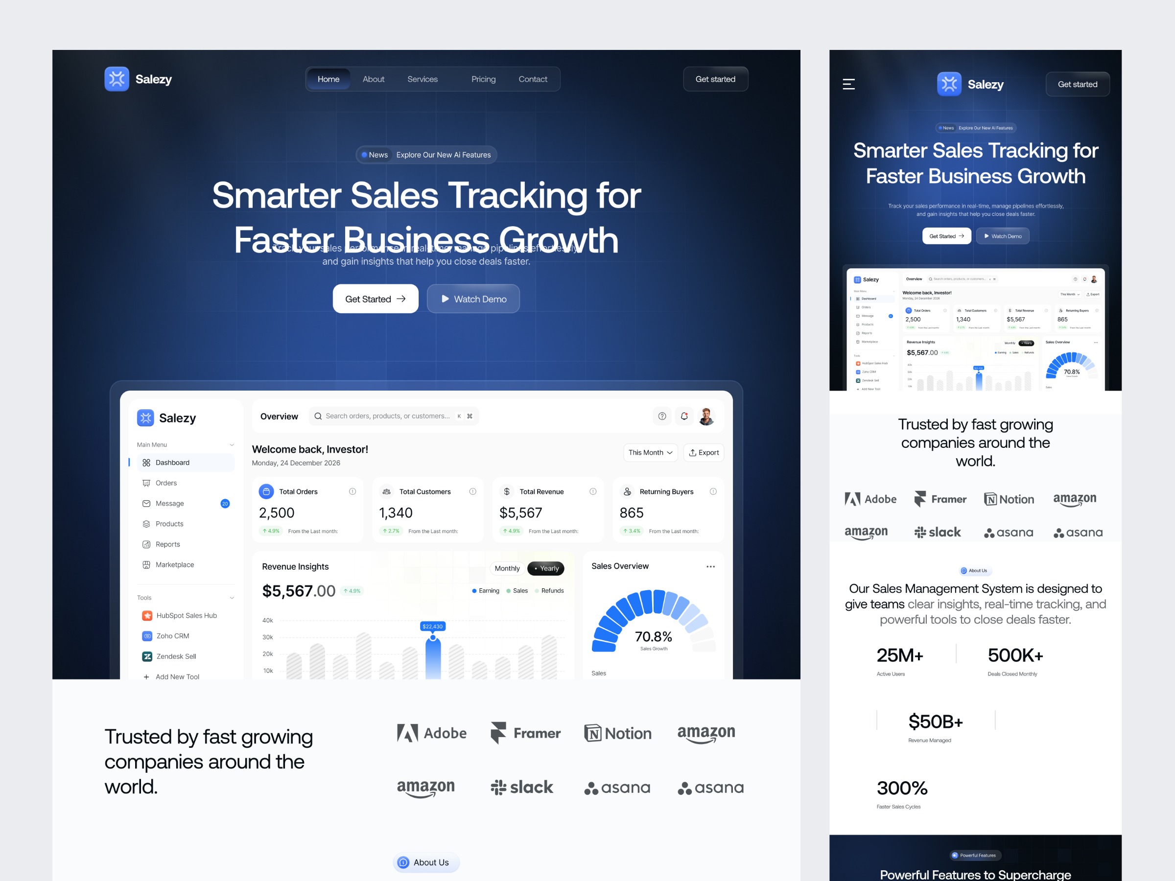 Salezy - Sales Management SaaS Landing Page Image 0