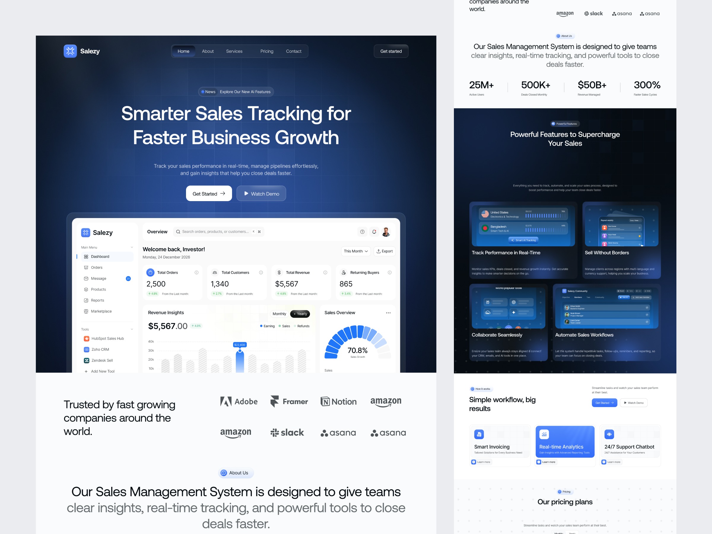 Salezy - Sales Management SaaS Landing Page Image 1