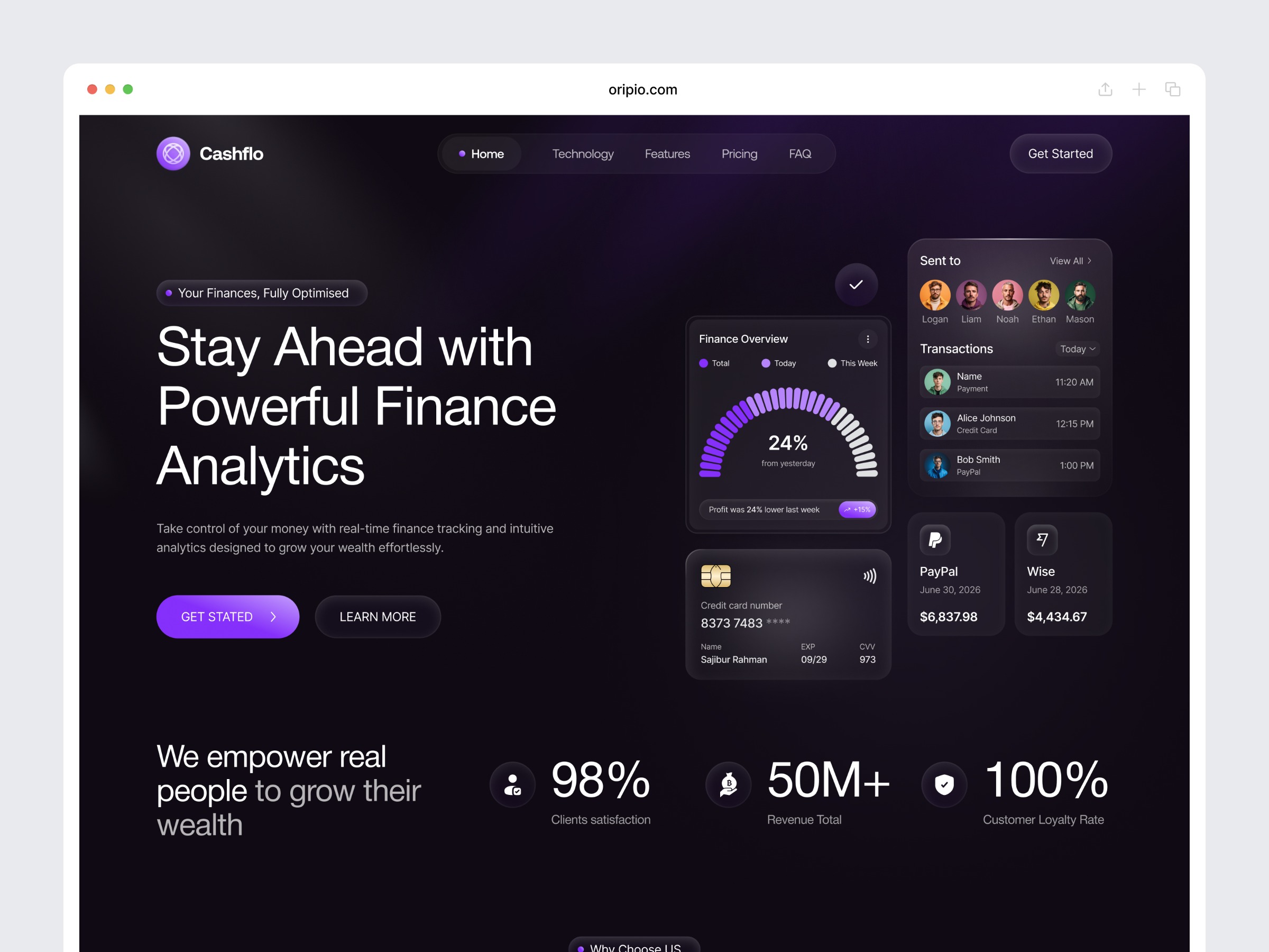 Finance Modern SaaS Landing Page Image 0