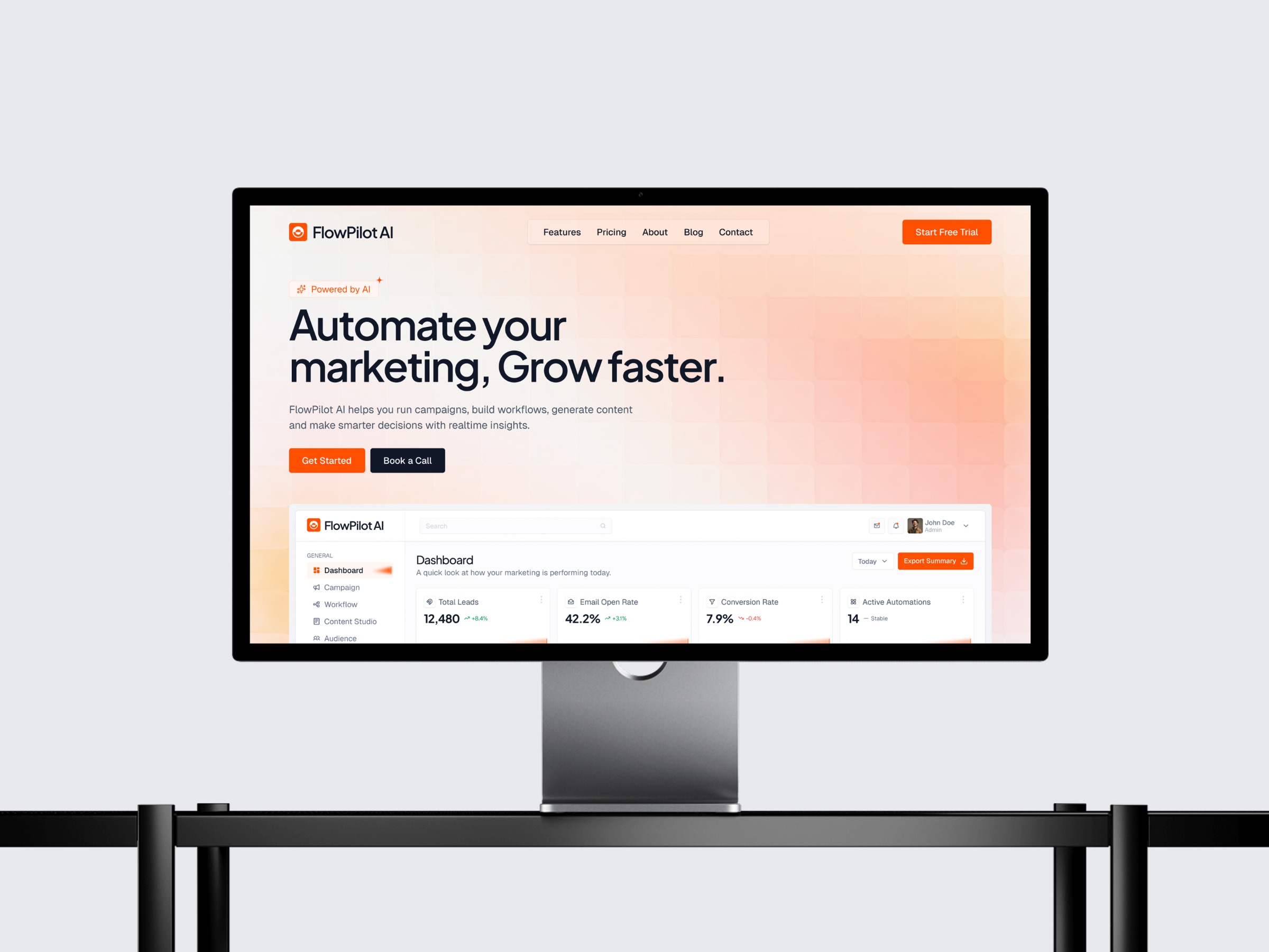FlowpilotAI – Marketing Analytics SaaS Landing Page Image 3