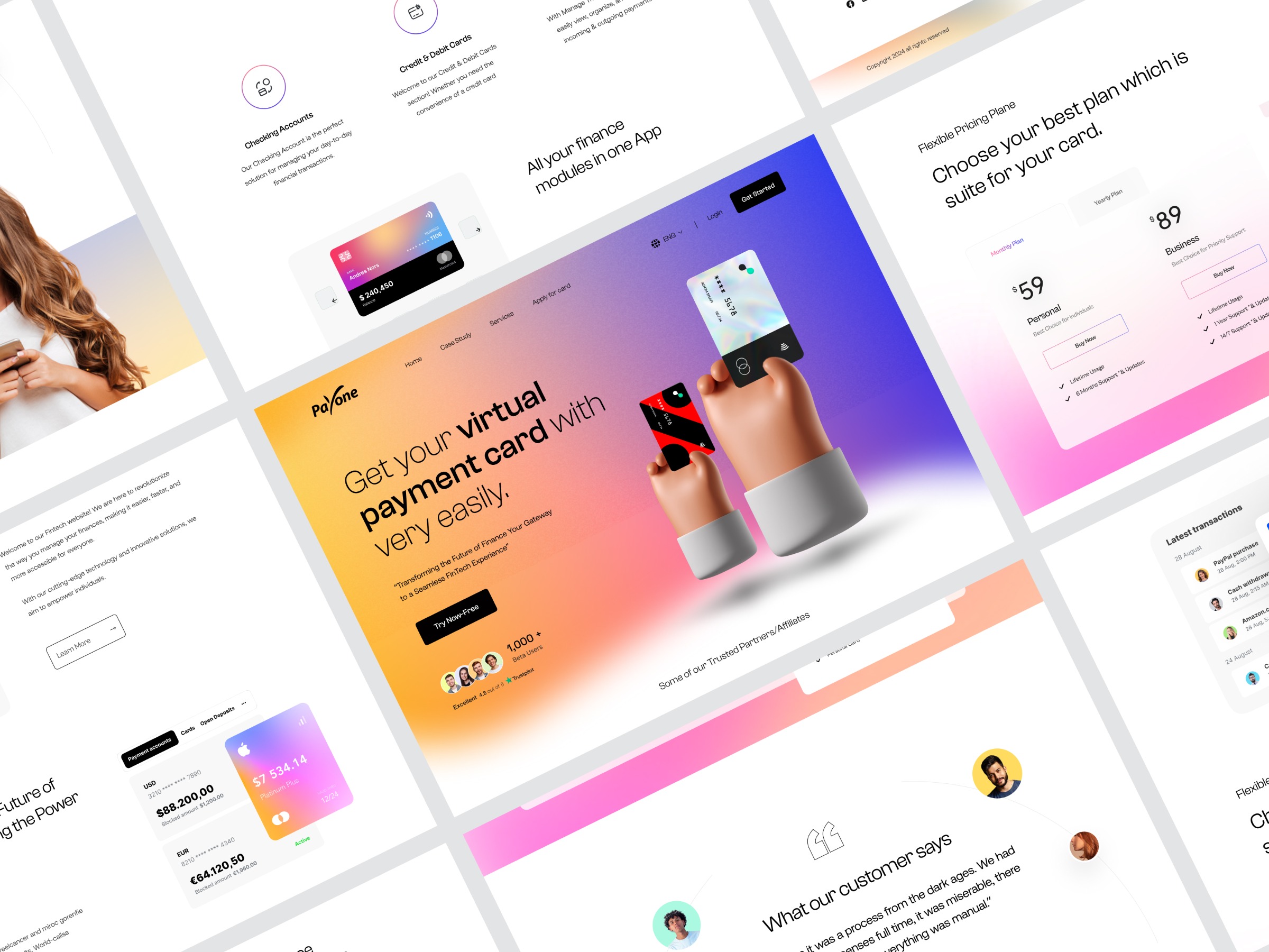 SaaS Landing Page Design - Virtual Payment Card Image 1