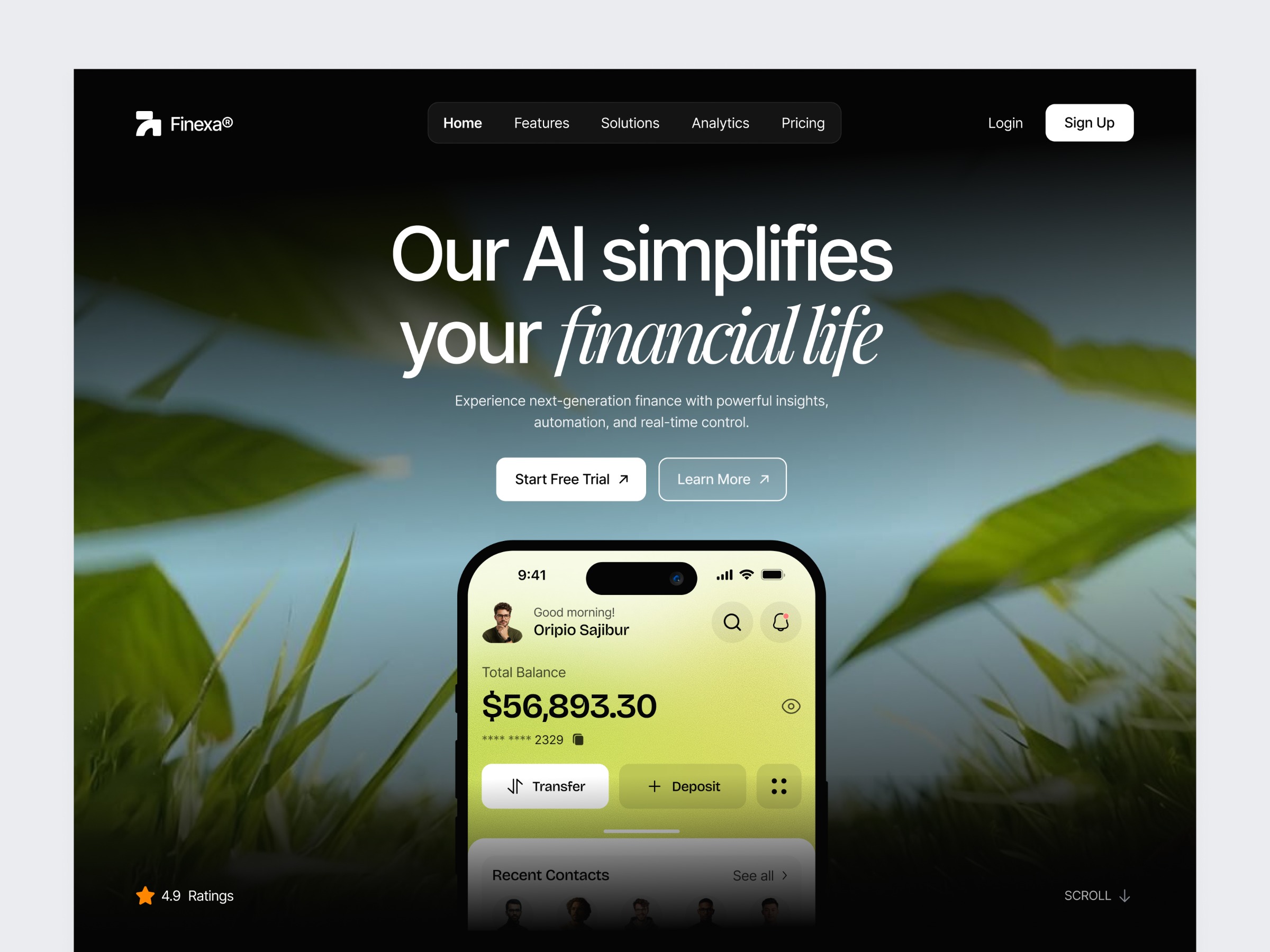 Finance SaaS landing page Image 0