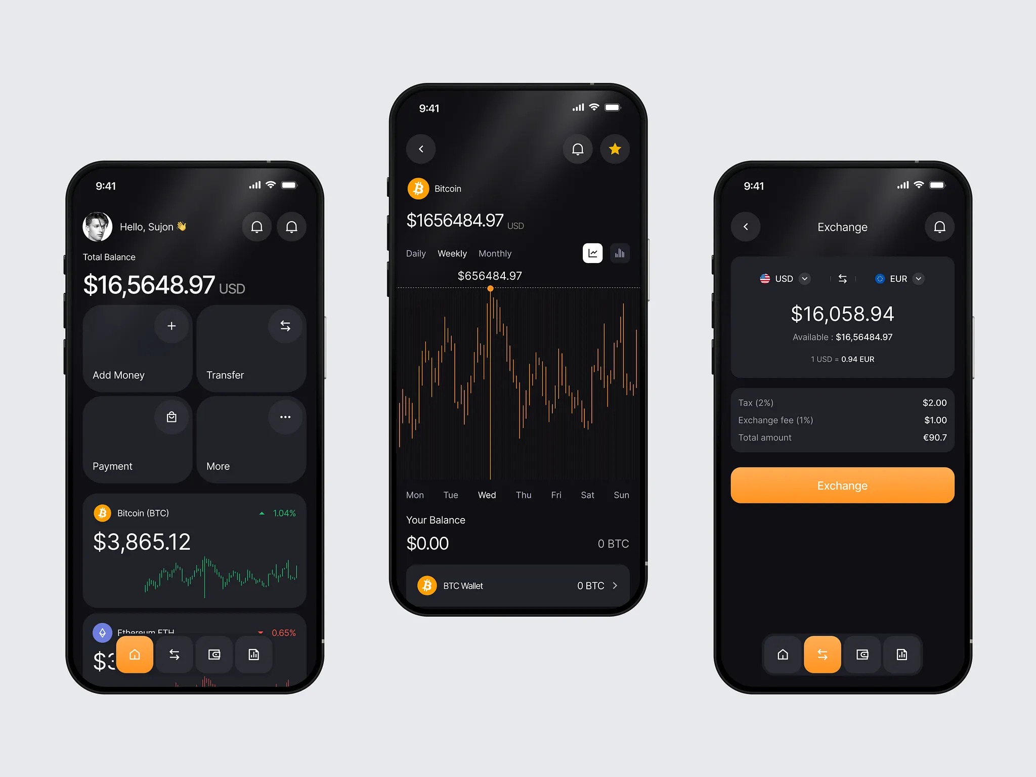 Crypto Wallet Mobile App Design