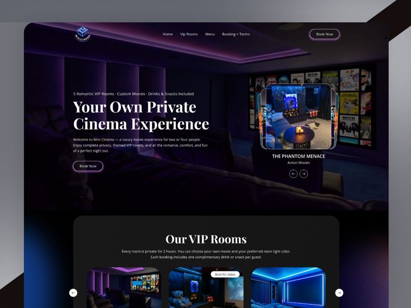 Mini Cinema: A Moody, Immersive Private Theater UI