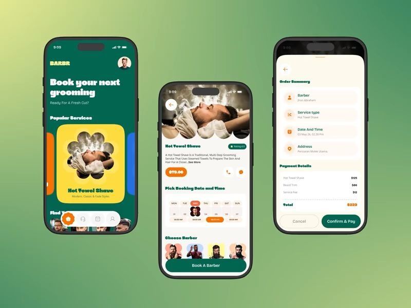 Barber Booking App UI Motion | Modern Salon App UX Animation
