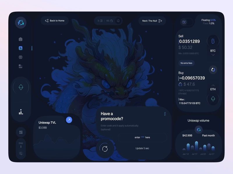 Uniswap Decentralized Exchange DEX Website Animation