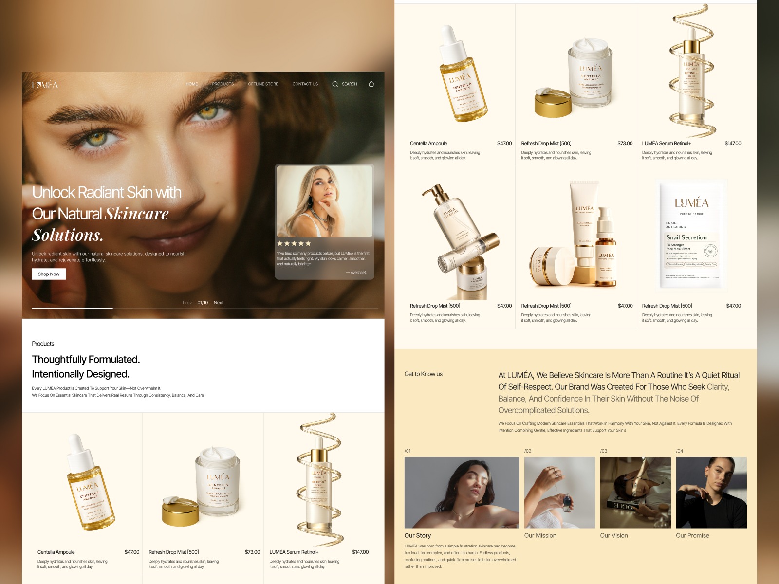 Luxury Minimal Skincare Website UI/UX Design – LBMÉA Image 0