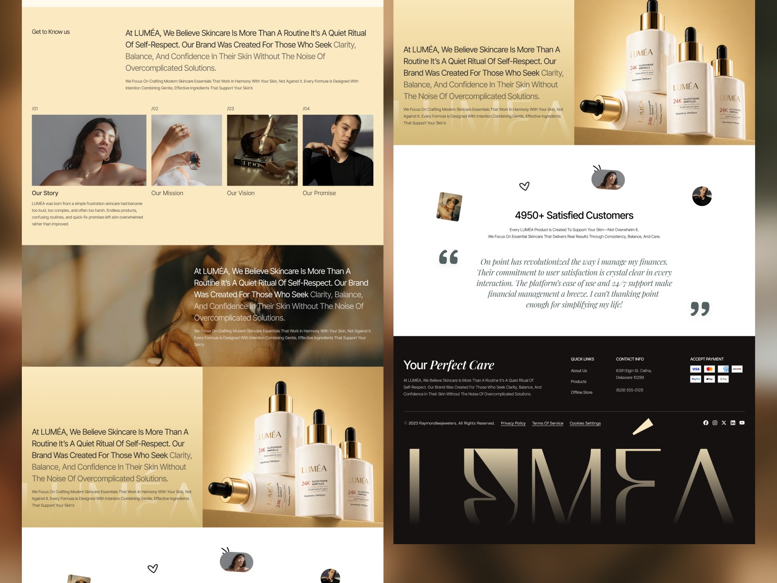 Luxury Minimal Skincare Website UI/UX Design – LBMÉA Image 1