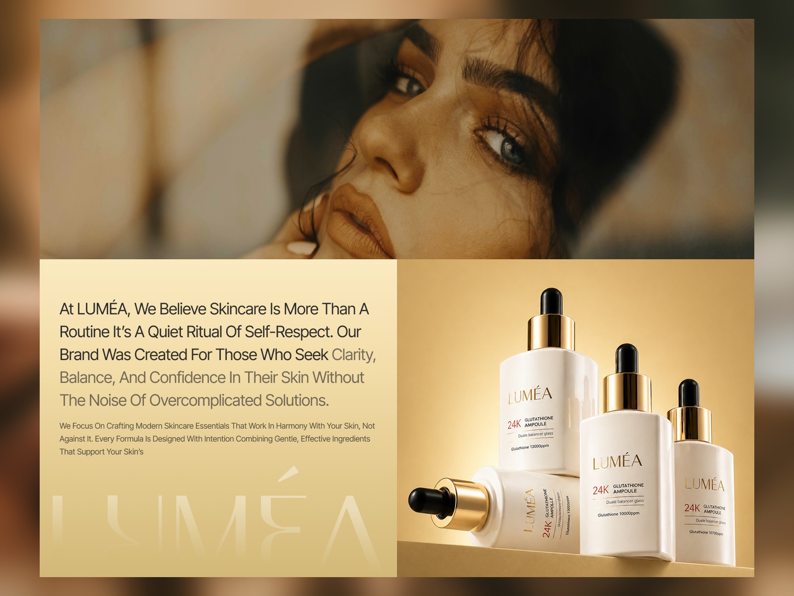 Luxury Minimal Skincare Website UI/UX Design – LBMÉA Image 2