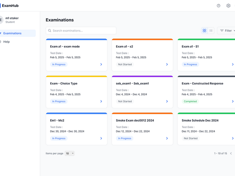 Student Exam Dashboard