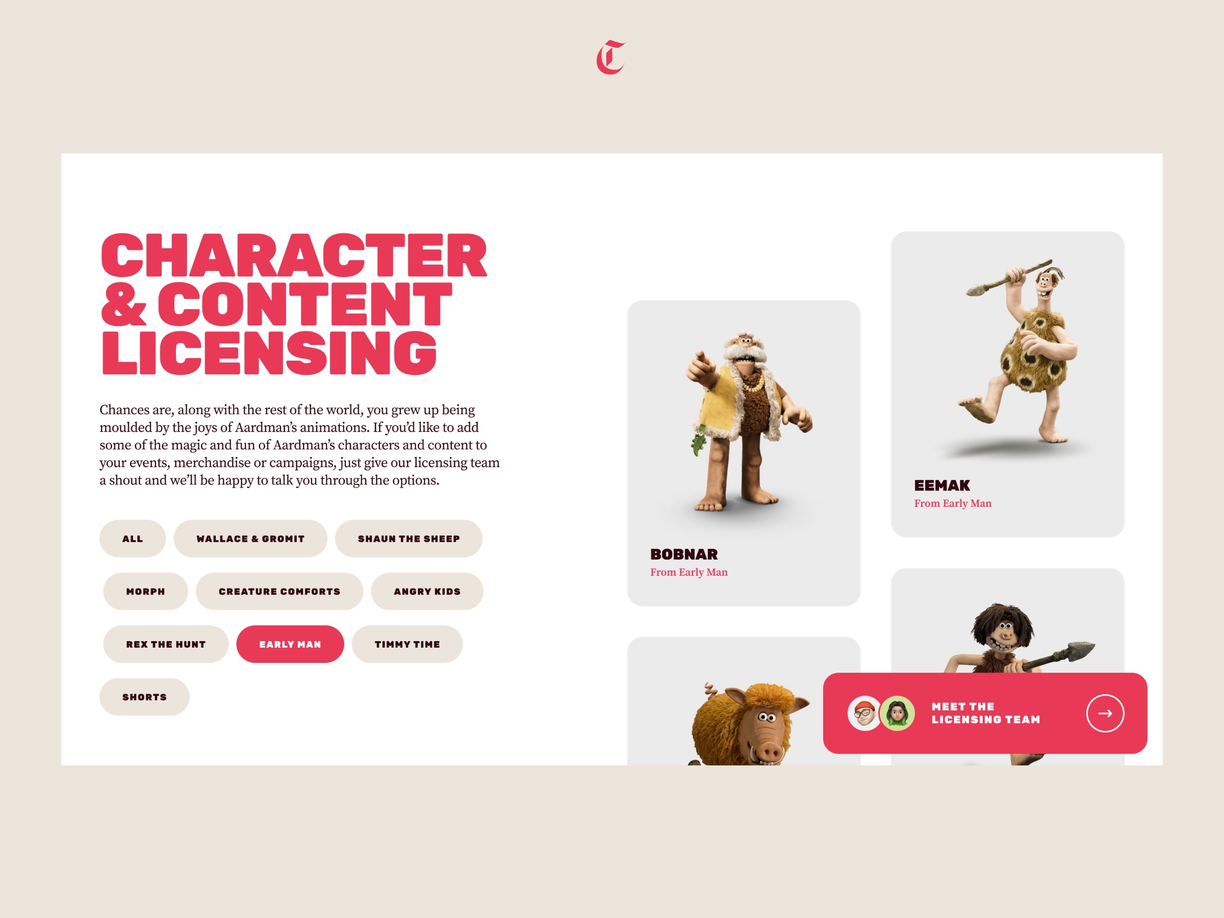 Aardman Animations ⏤ Website Image 3