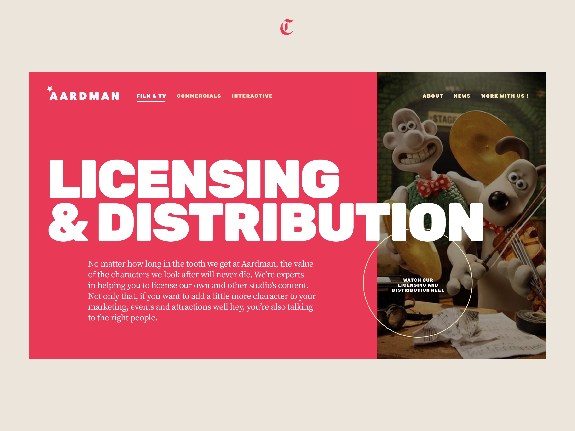Aardman Animations ⏤ Website Image 8