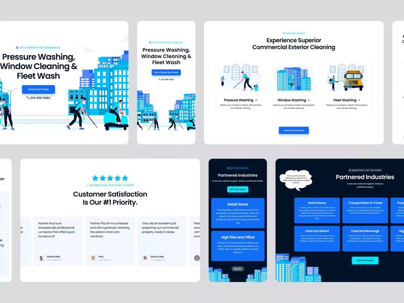 PartnerPlus — Cleaning Service Landing Page In Motion