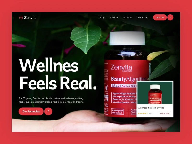 Zenvita - E-commerce website design