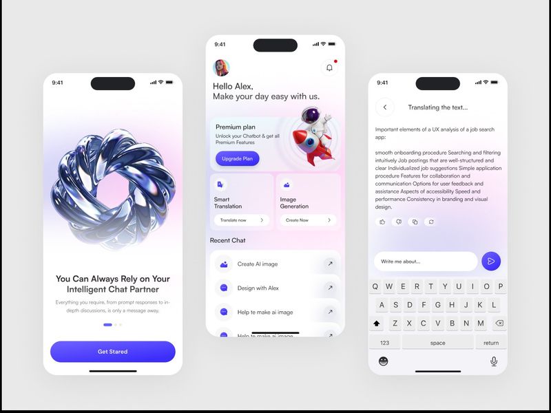 AI Productivity Mobile App Design