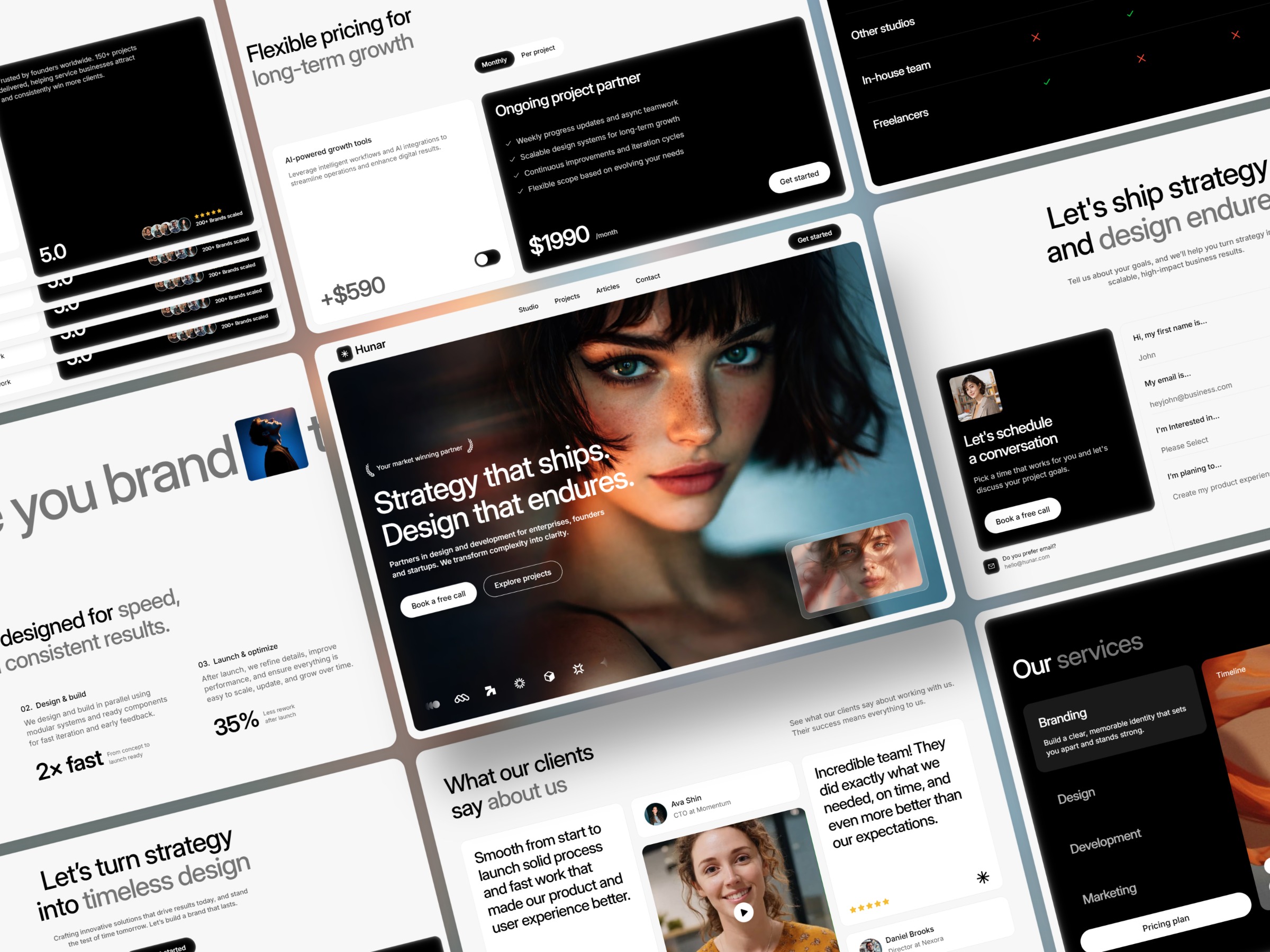 Hunar - A Premium Studio & Agency portfolio website template by Turin Image 0