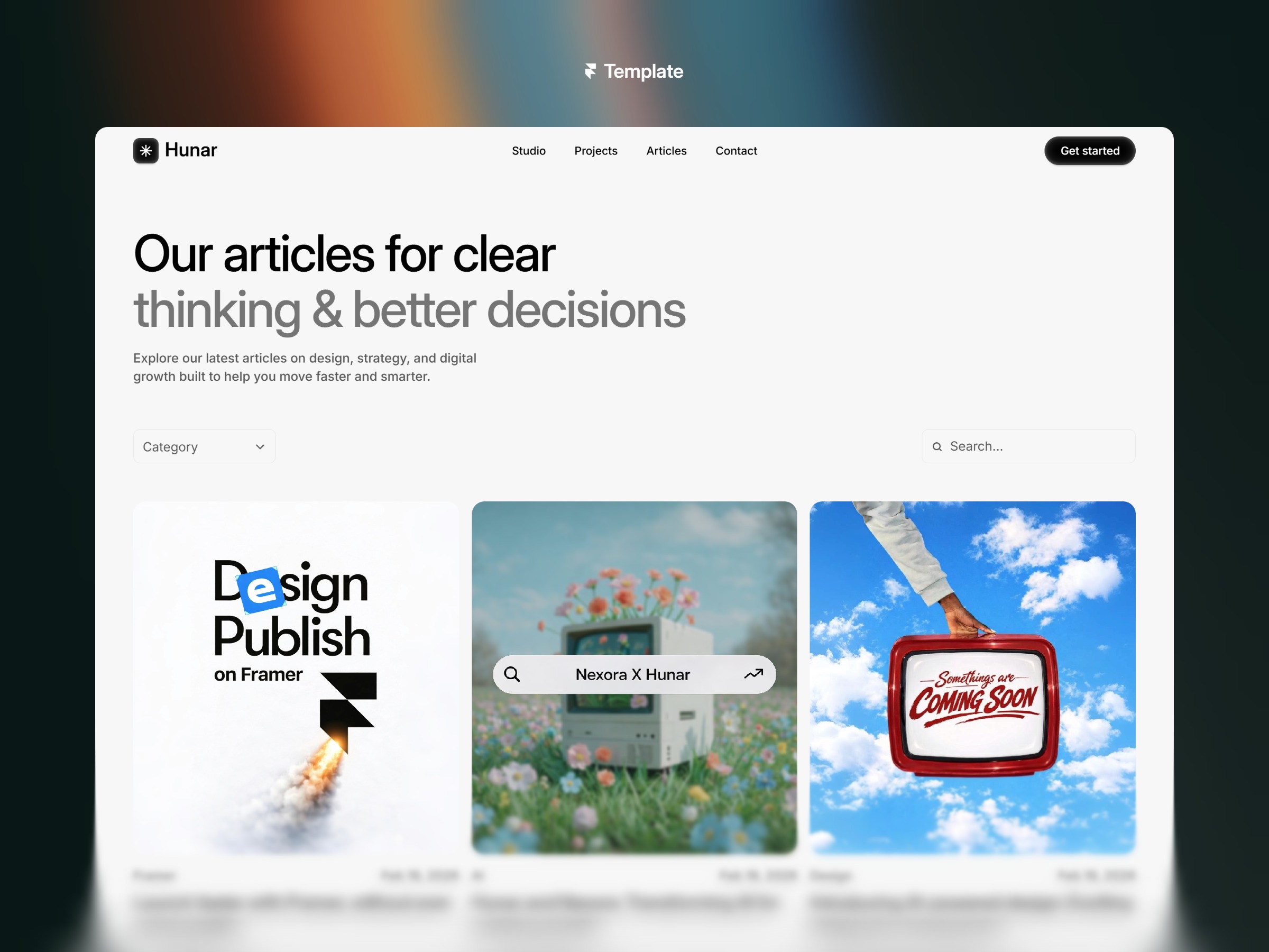 Hunar - A Premium Studio & Agency portfolio website template by Turin Image 2