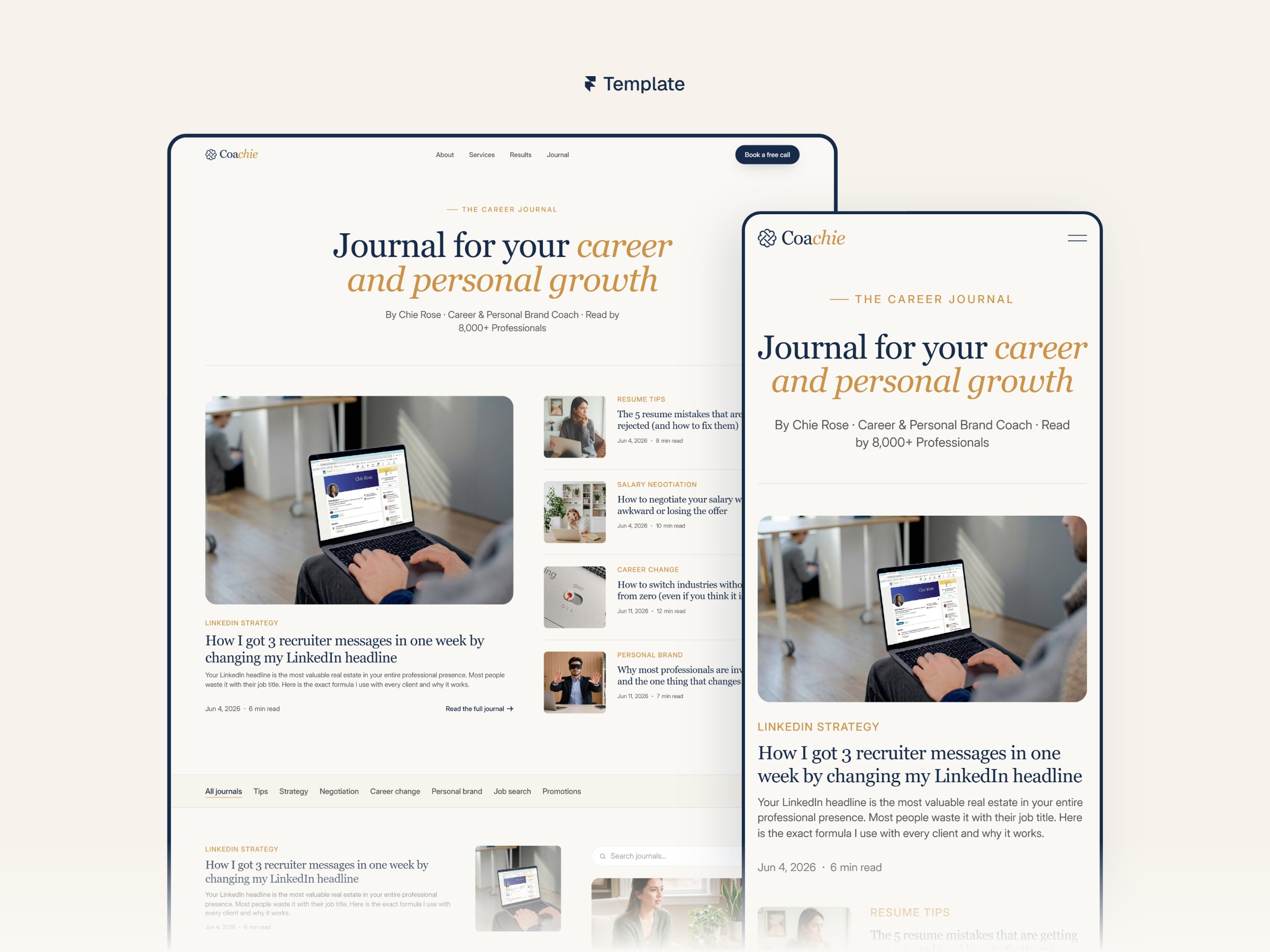 Coachie - A Premium Career & Personal Coach Framer Template Image 3