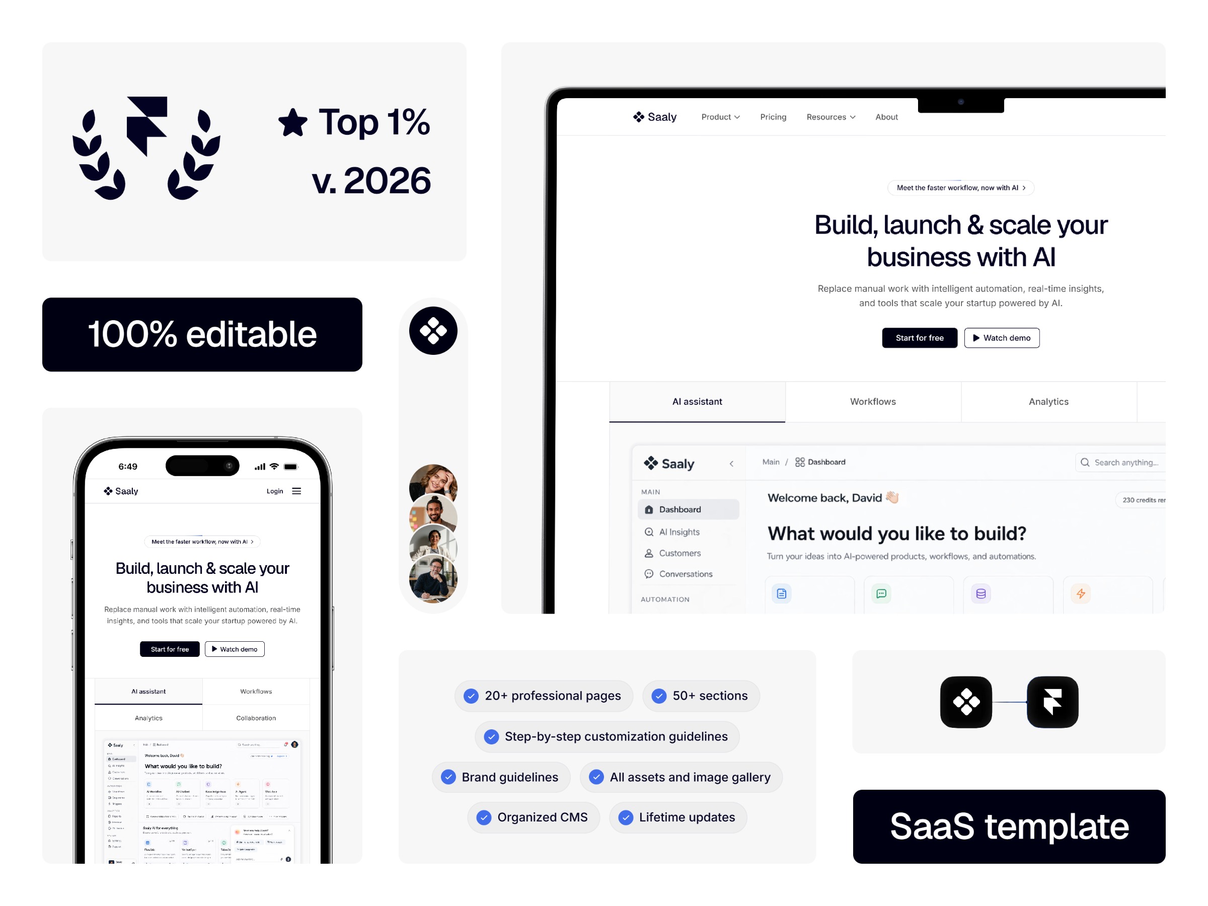 Saaly - AI SaaS & Startups Website Framer template Image 1