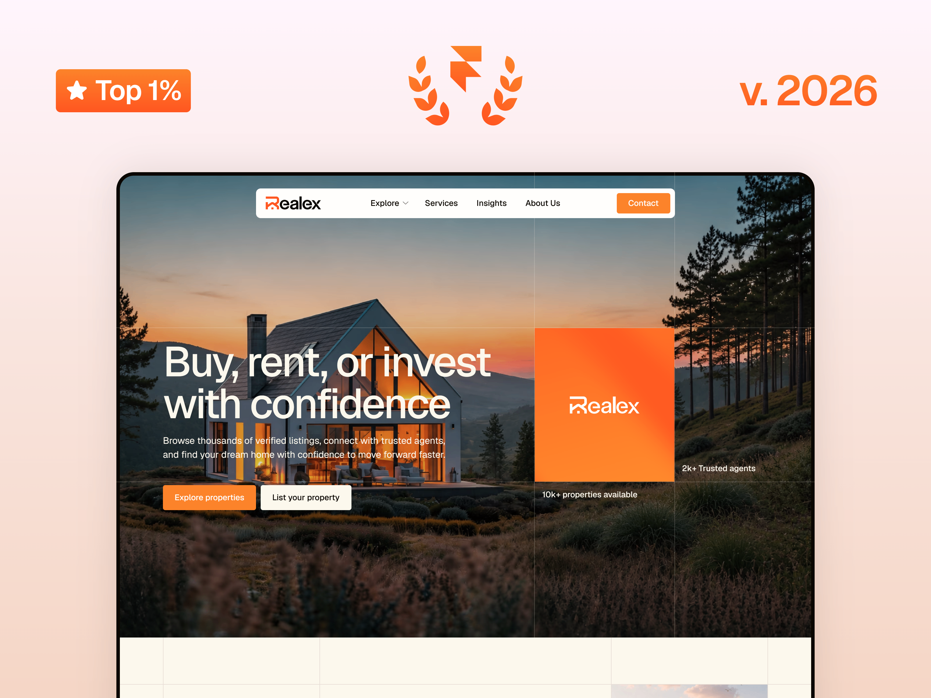 Realex - Full Real Estate Solution Framer Website Template