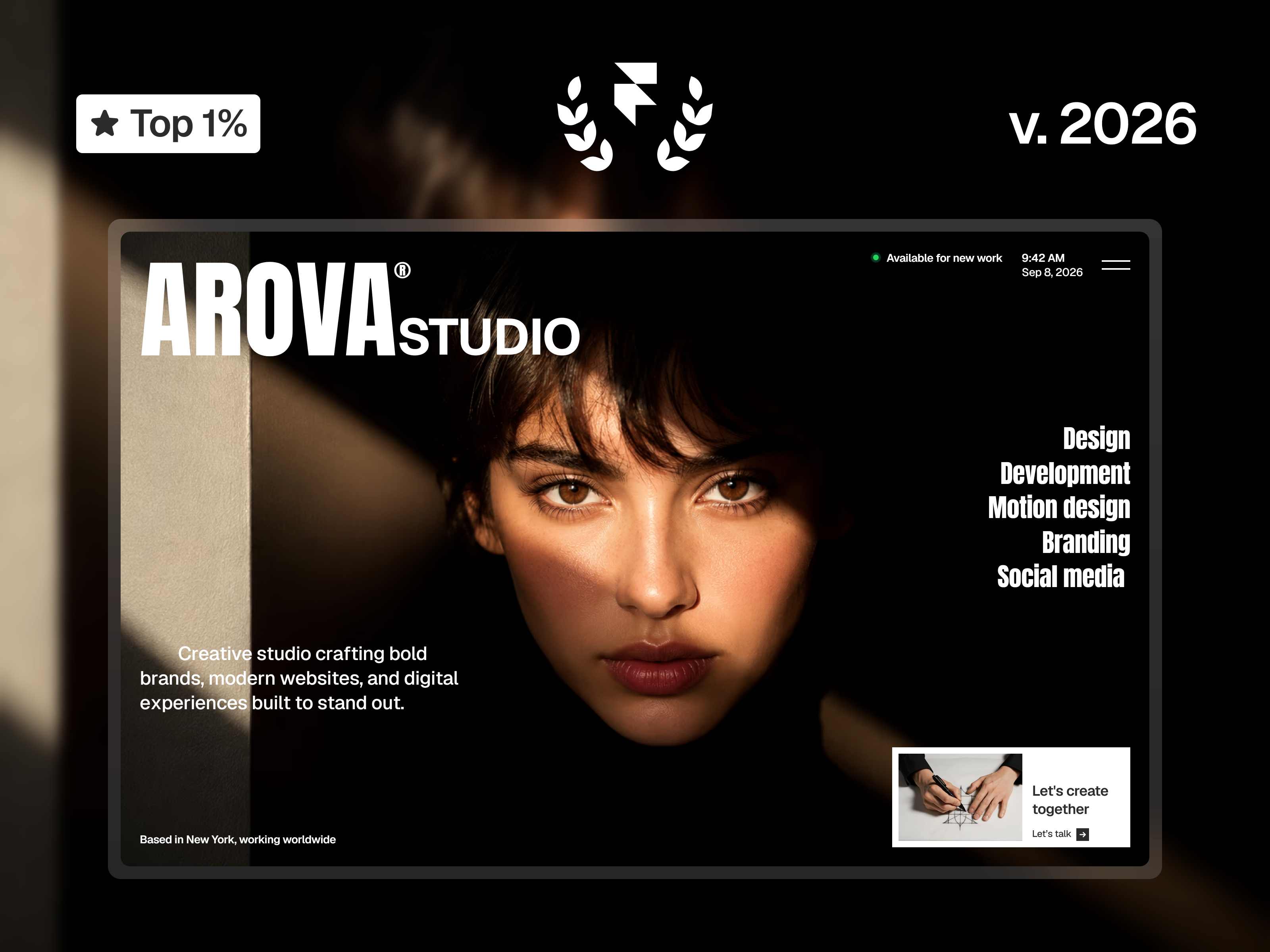 Arova Studio — Creative Design Studio & Agency Framer Website Template