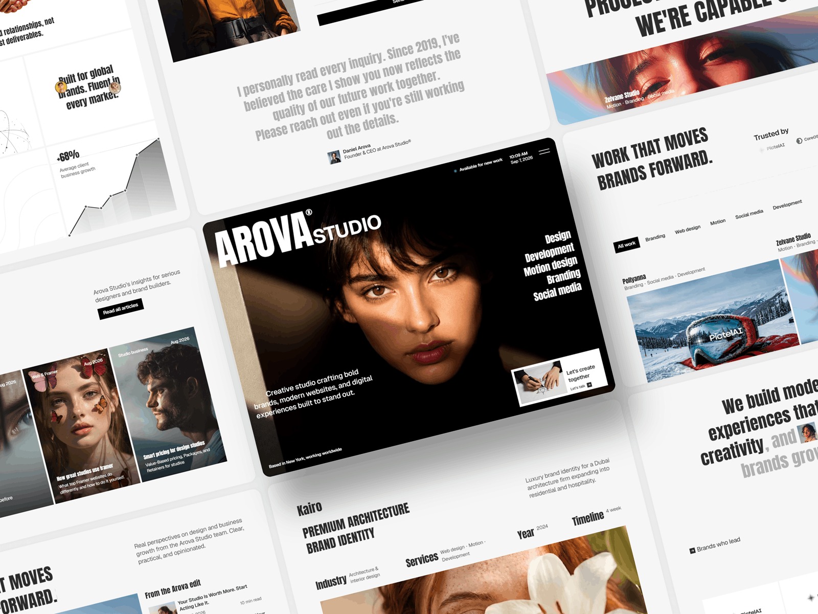 Arova Studio — Creative Design Studio & Agency Framer Website Template Image 0