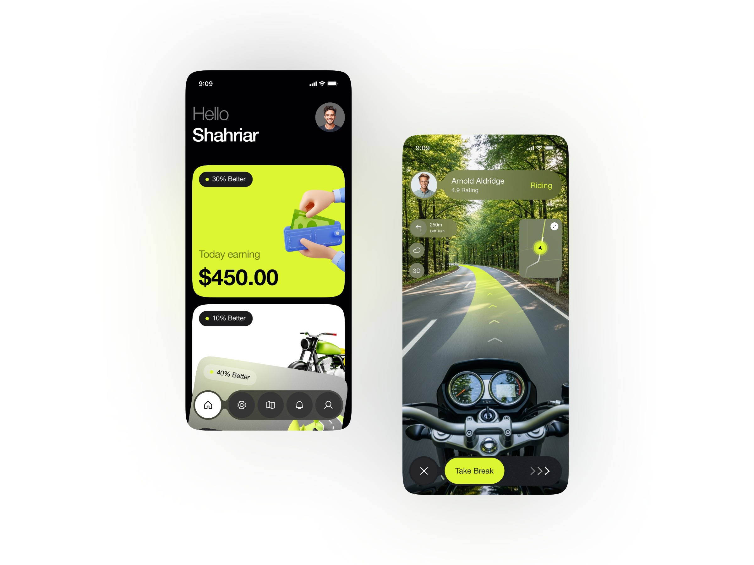 Ride Sharing Mobile App Design for Bike Riding Service Image 1