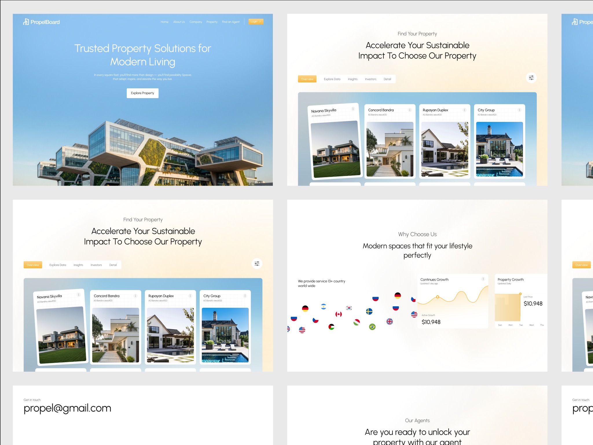 Real Estate Landing Page UI UX Design for Property Exploration Image 0