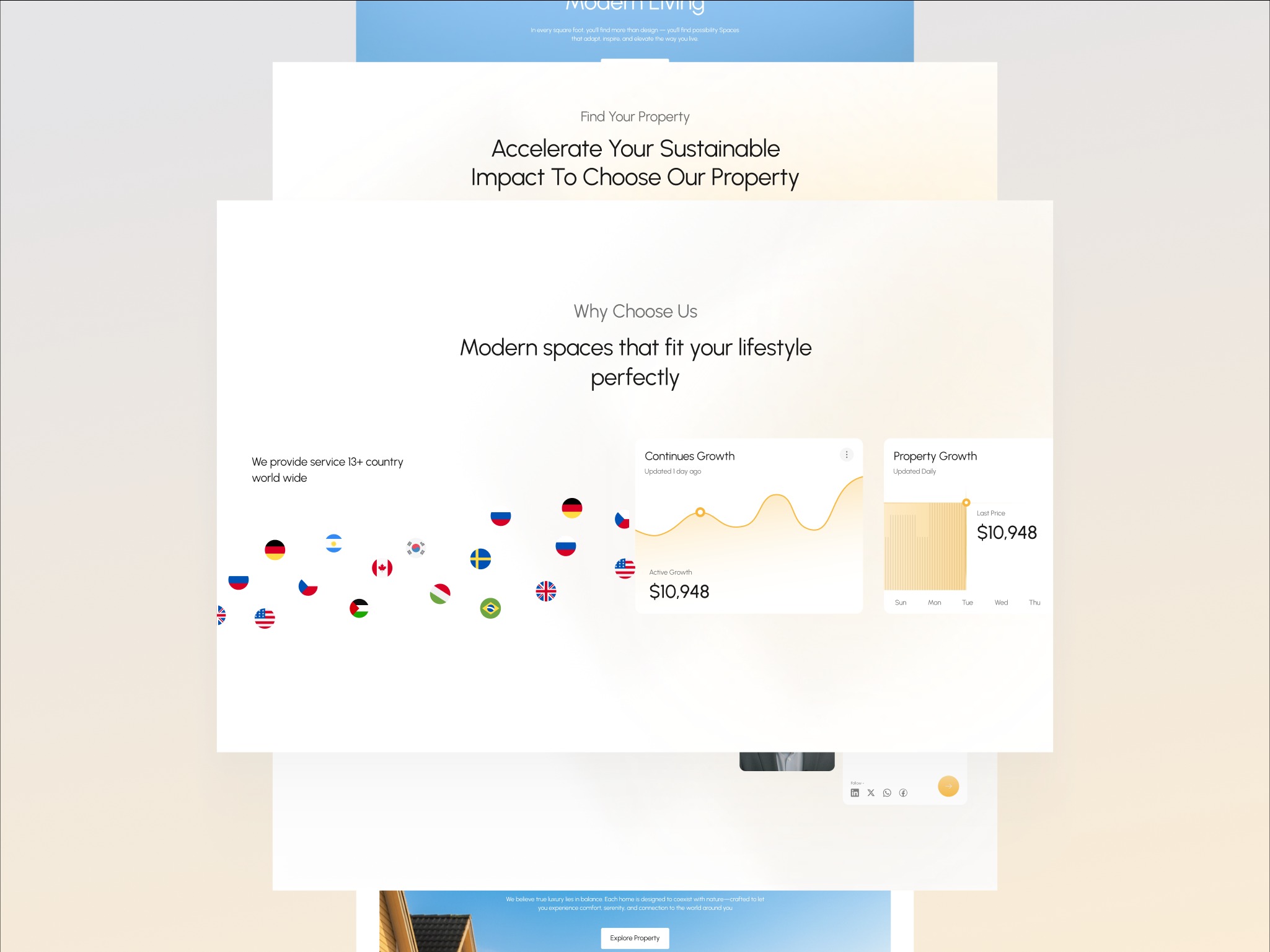 Real Estate Landing Page UI UX Design for Property Exploration Image 1