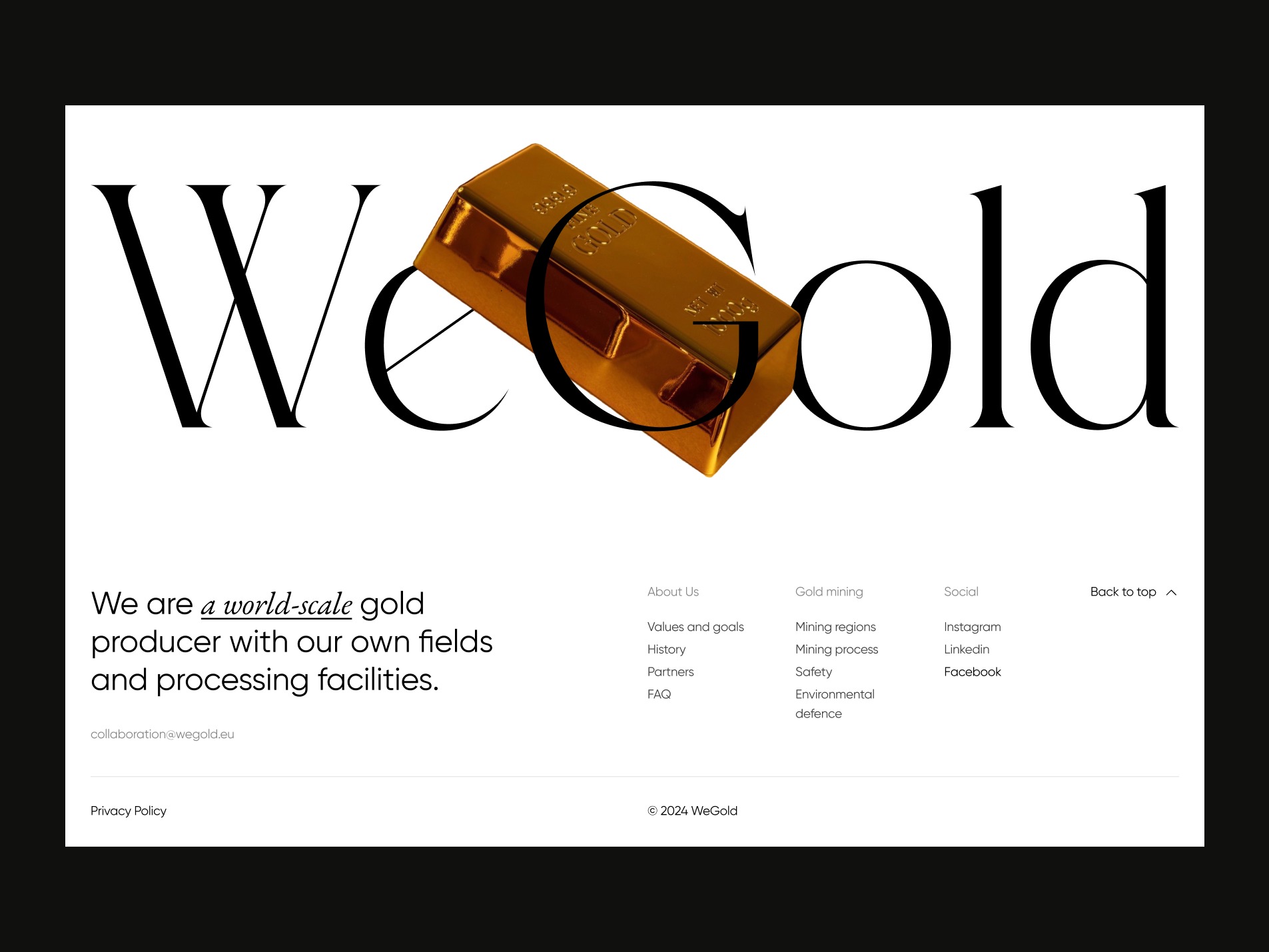 WeGold – Gold Mining Website Concept