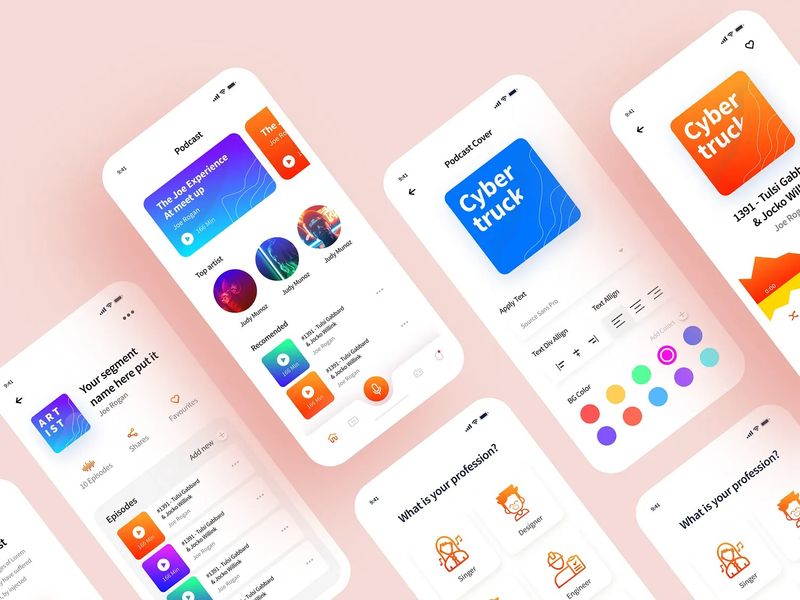 iOS Podcast app screen concept