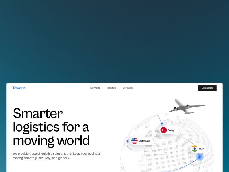 Logistics Website Hero Section Exploration