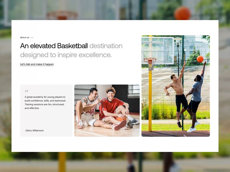 Basketball Academy Landing Page UI Exploration