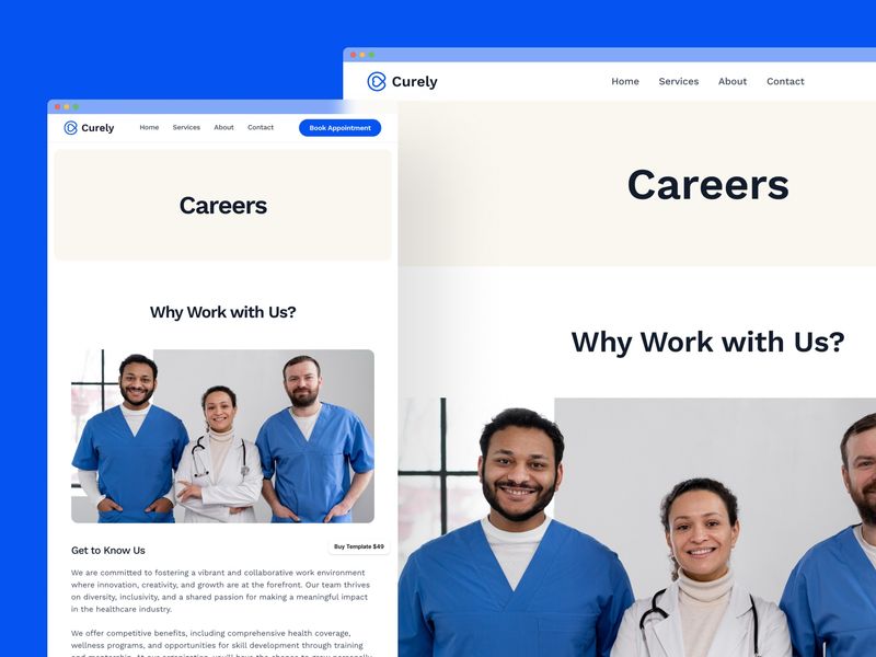 Curely · Health Care Website Template