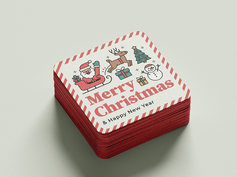 Christmas Card Vector Design – Print-Ready