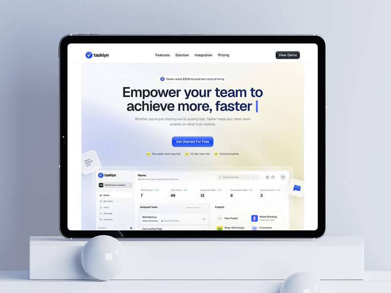 Tasklyn — SaaS & Project Management Dashboard UI Kit