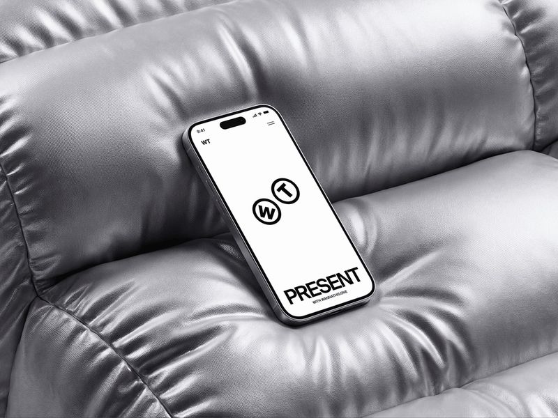 iPhone Mockup on Inflatable Sofa
