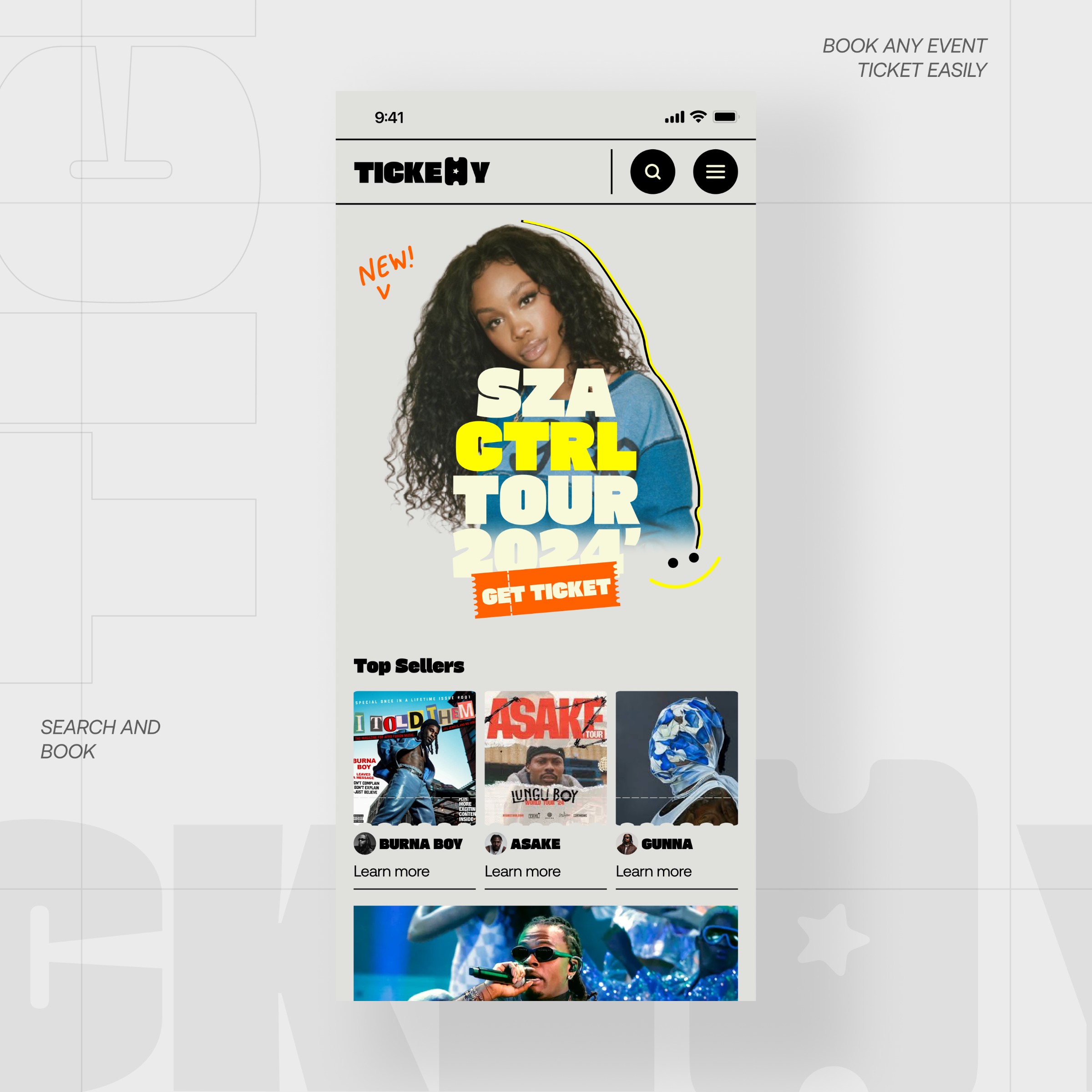 Tickety App UI