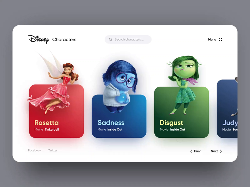 Disney Characters Web UI