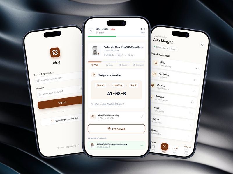 Aisle | Mobile Warehouse Management System | Enterprise Mobile App | 8 Modules