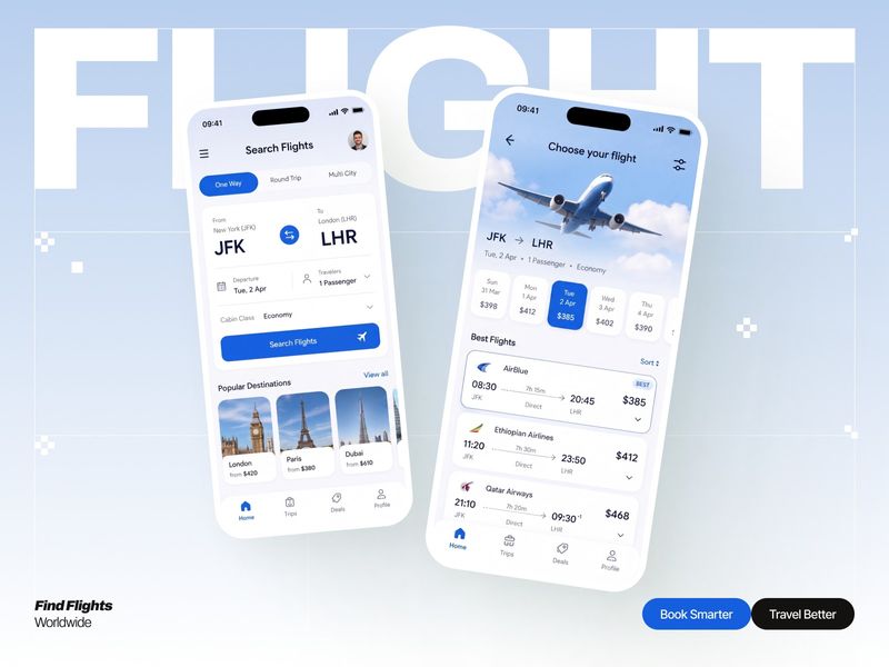 Flight Booking Mobile App UI