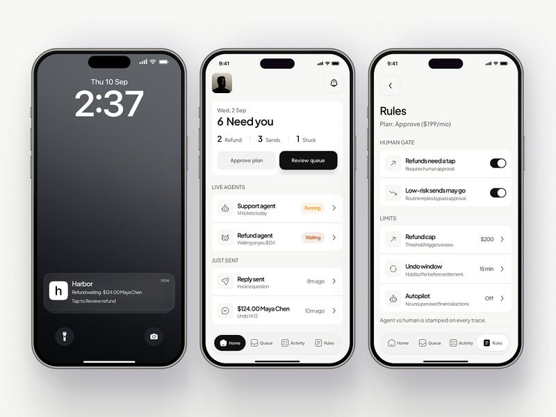 AI Agent Control App & Human Gate UI