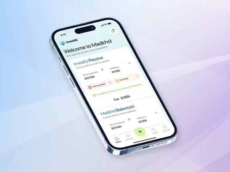 InvestIQ — Passive Investment Mobile App Design