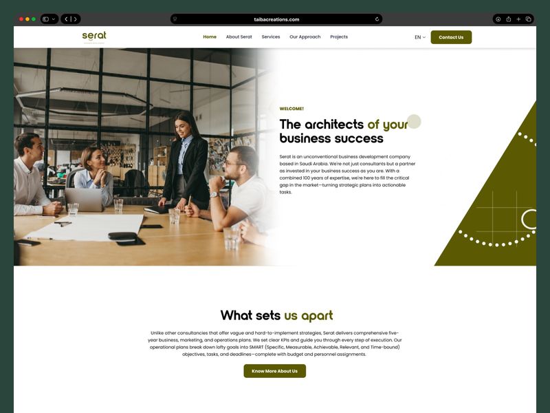 Serat — Corporate Consultancy Landing Page UI/UX