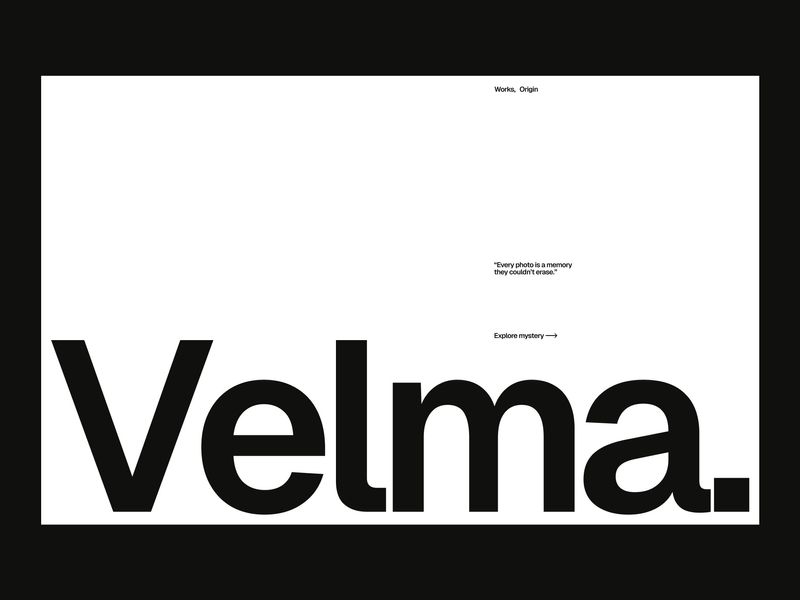 Velma – UI Concept for Personal Photography Site
