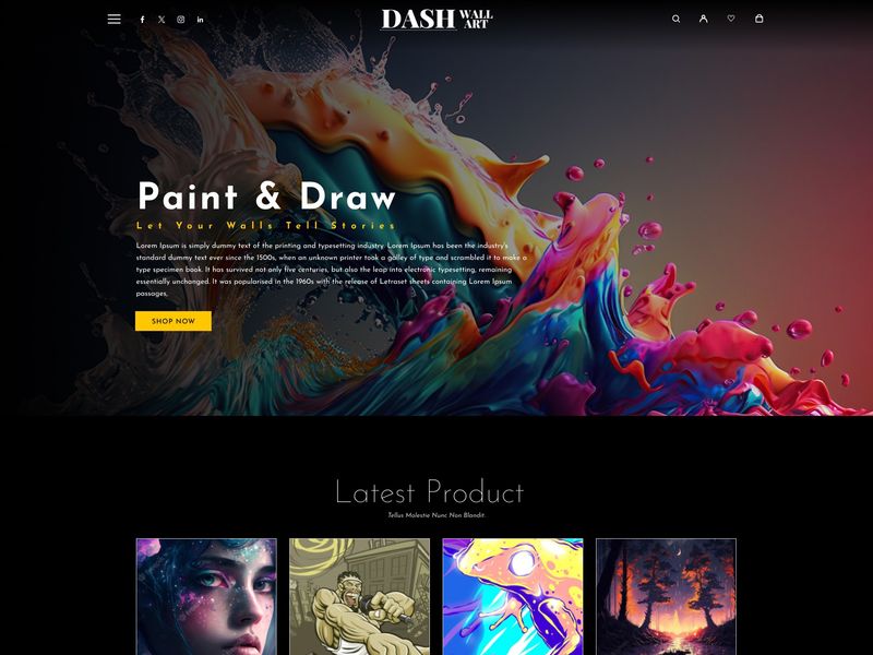 Dash Wall Art – E-Commerce & Online Art Gallery UI/UX