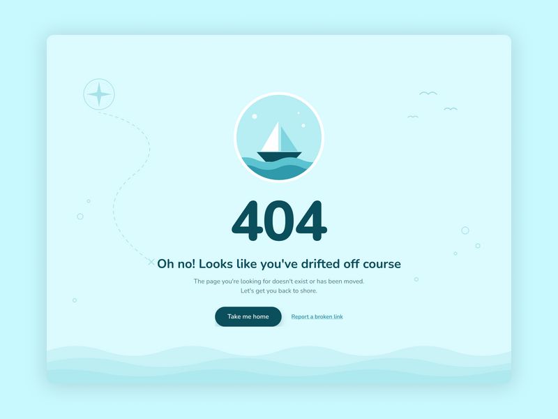 Daily UI 008 · 404 Page: "Drifted Off Course"