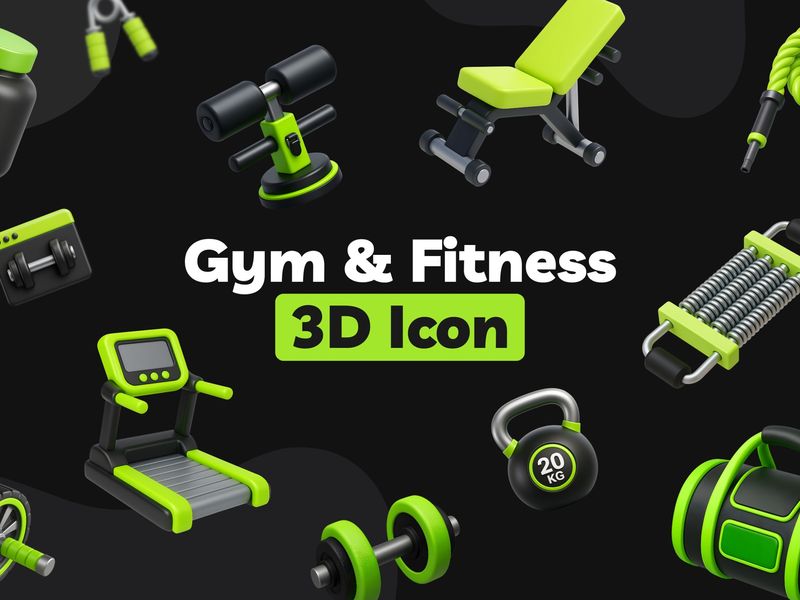 Gym & Fitness 3D Icon for UI Designers