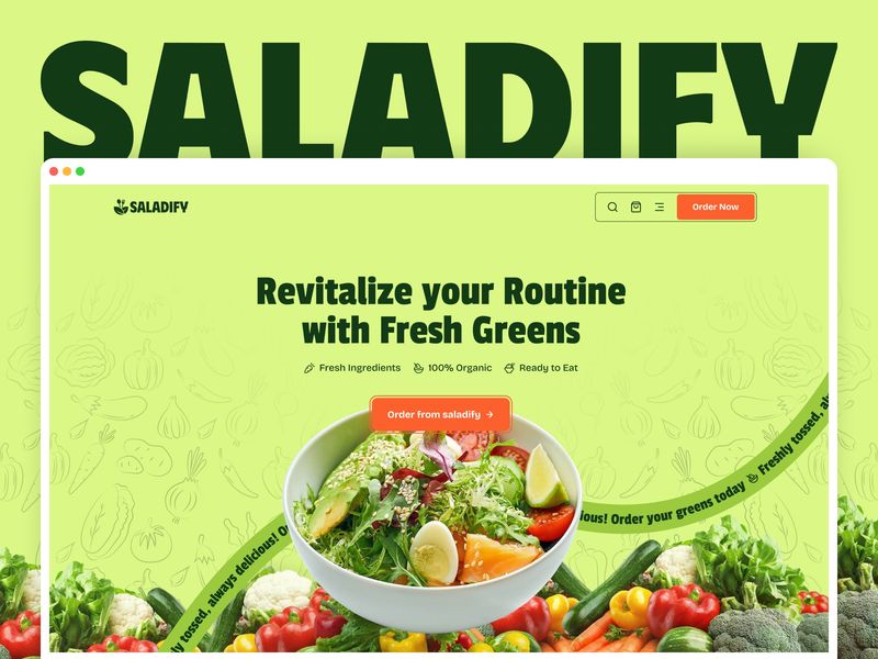 Saladify - A Clean UI for Food and restaurant Website