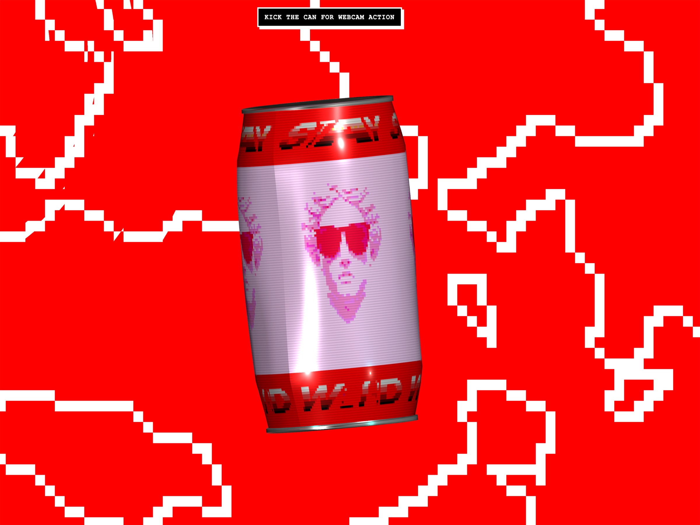 Your live webcam face on a soda / beer can